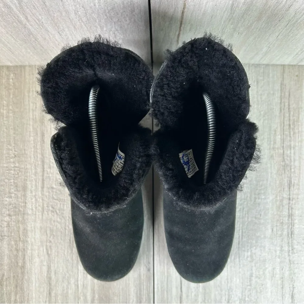 UGG Australia Tacey Shearling Black Winter Boots Warm Shoes‎ Youth Girls Size 5